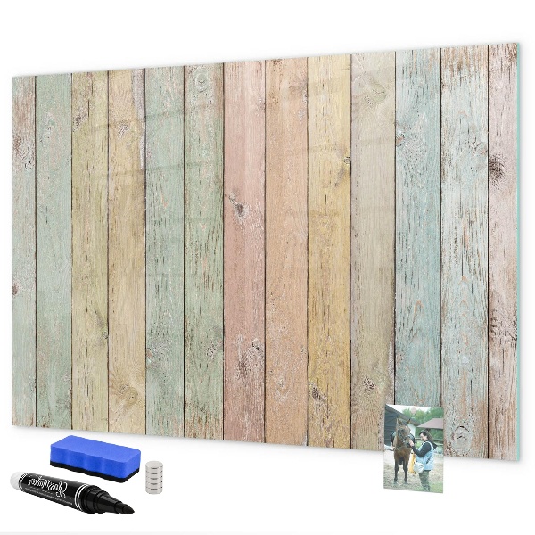 Pizarra magnética de pared con rotulador Un tablero colorido para fotos y notas.