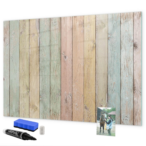 Pizarra magnética de pared con rotulador Un tablero colorido para fotos y notas.