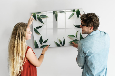 Pizarra borrable de cristal con imanes Tablero de notas elegante con plantas