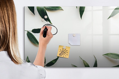 Pizarra borrable de cristal con imanes Tablero de notas elegante con plantas