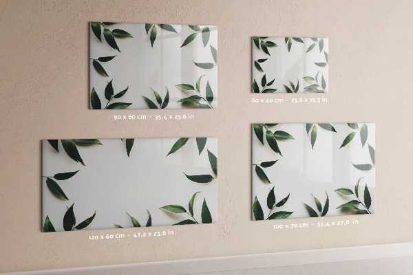 Pizarra borrable de cristal con imanes Tablero de notas elegante con plantas
