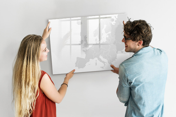 Pizarra magnética de pared con rotulador Póster interactivo para fotos y notas.