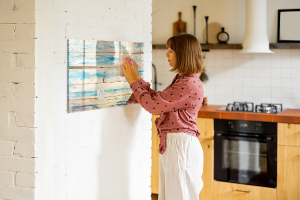 Pizarra magnética de pared con rotulador Tablero elegante para fotos y notas.