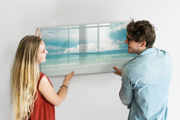 Pizarra borrable de cristal con imanes Tablero magnético con fotos de la playa