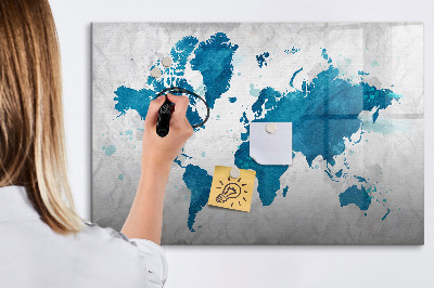 Pizarra magnética de pared con rotulador Mapa del mundo con fotos personales