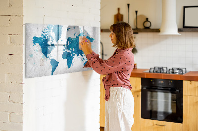 Pizarra magnética de pared con rotulador Mapa del mundo con fotos personales