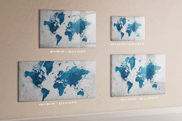 Pizarra magnética de pared con rotulador Mapa del mundo con fotos personales