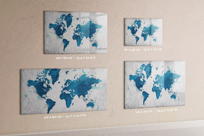 Pizarra magnética de pared con rotulador Mapa del mundo con fotos personales