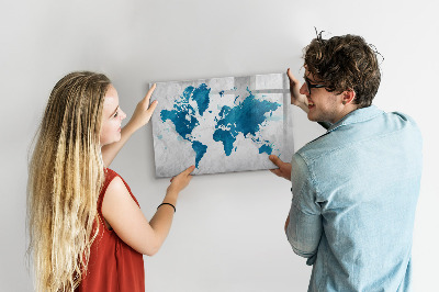 Pizarra magnética de pared con rotulador Mapa del mundo con fotos personales