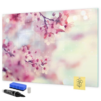 Pizarra magnética de pared con rotulador Collage floral con fotos y notas