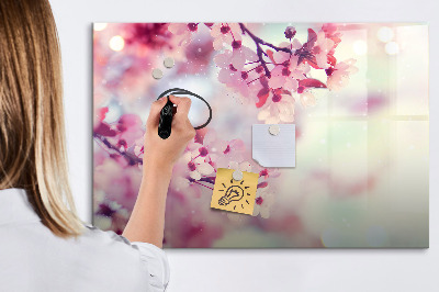 Pizarra magnética de pared con rotulador Collage floral con fotos y notas