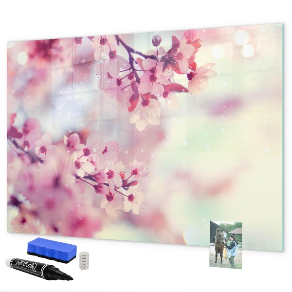Pizarra magnética de pared con rotulador Collage floral con fotos y notas