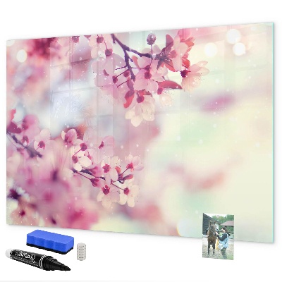 Pizarra magnética de pared con rotulador Collage floral con fotos y notas