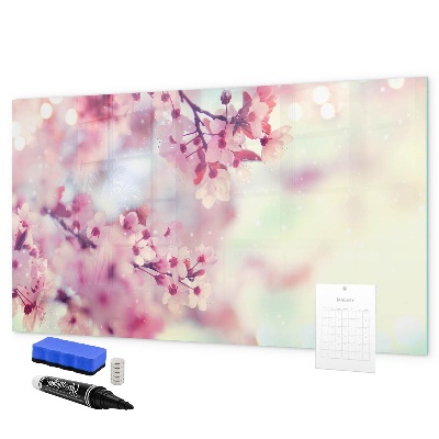 Pizarra magnética de pared con rotulador Collage floral con fotos y notas