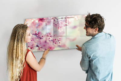 Pizarra magnética de pared con rotulador Collage floral con fotos y notas