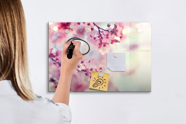 Pizarra magnética de pared con rotulador Collage floral con fotos y notas