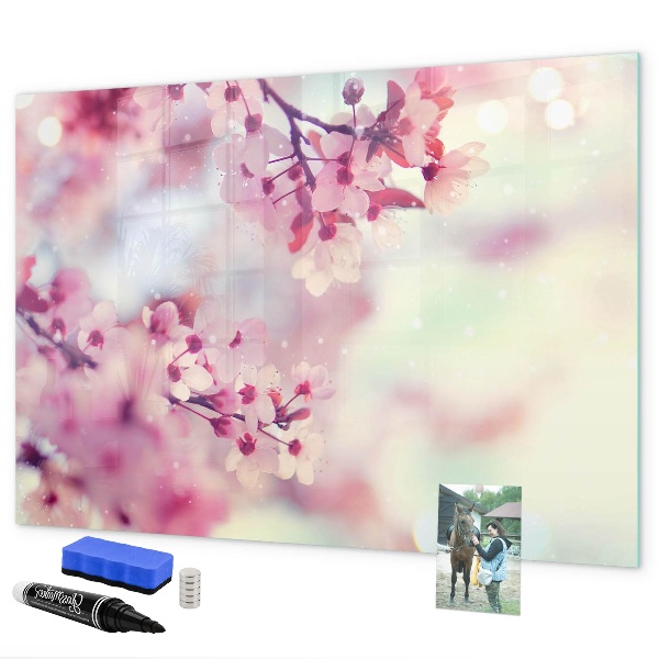 Pizarra magnética de pared con rotulador Collage floral con fotos y notas