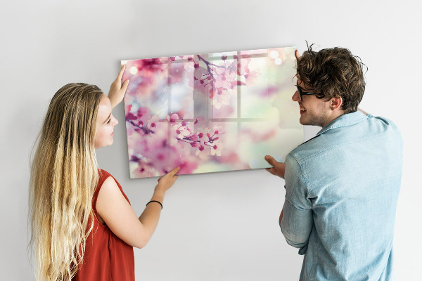 Pizarra magnética de pared con rotulador Collage floral con fotos y notas
