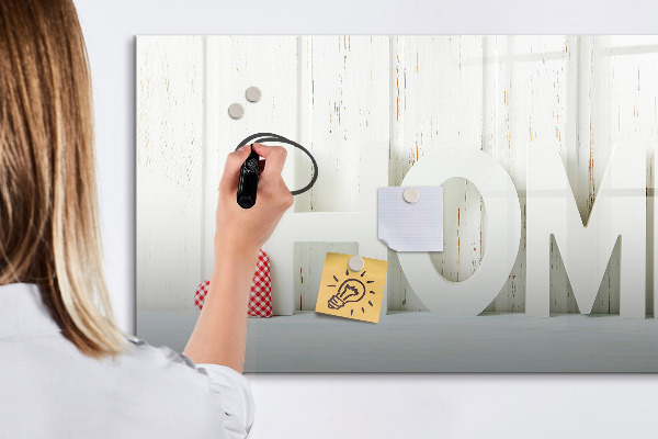 Pizarra borrable de cristal con imanes Decoración de pared con recuerdos personales