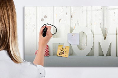 Pizarra borrable de cristal con imanes Decoración de pared con recuerdos personales