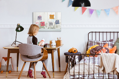 Pizarra borrable de cristal con imanes Decoración de pared con recuerdos personales