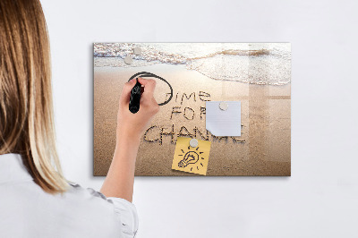 Pizarra magnética de pared con rotulador Tiempo de cambios y recuerdos
