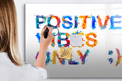 Pizarra magnética de pared con rotulador Vibraciones positivas con un estilo colorido