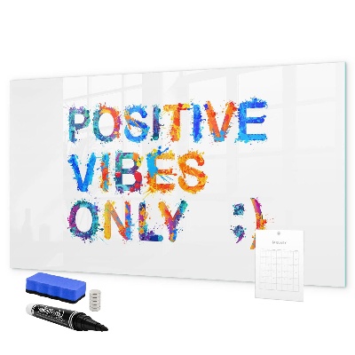 Pizarra magnética de pared con rotulador Vibraciones positivas con un estilo colorido