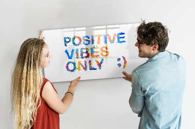 Pizarra magnética de pared con rotulador Vibraciones positivas con un estilo colorido
