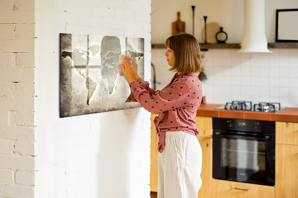 Pizarra magnética de pared con rotulador Mapa de recuerdos con fotos personales