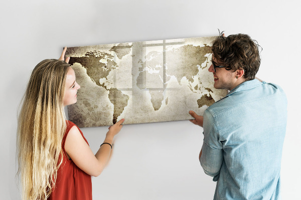Pizarra magnética de pared con rotulador Mapa de recuerdos con fotos personales