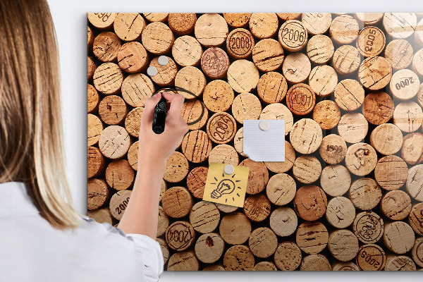 Pizarra borrable de cristal con imanes Tablero fotográfico de corcho de vino