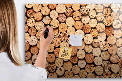 Pizarra borrable de cristal con imanes Tablero fotográfico de corcho de vino
