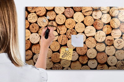 Pizarra borrable de cristal con imanes Tablero fotográfico de corcho de vino
