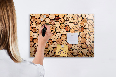 Pizarra borrable de cristal con imanes Tablero fotográfico de corcho de vino