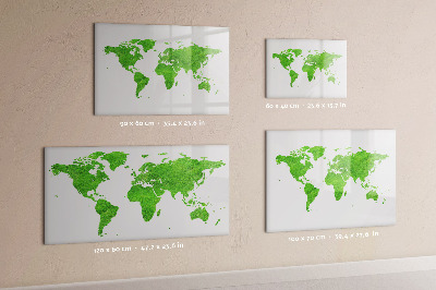 Pizarra magnética de pared con rotulador Mapa verde con puntos para tomar fotos