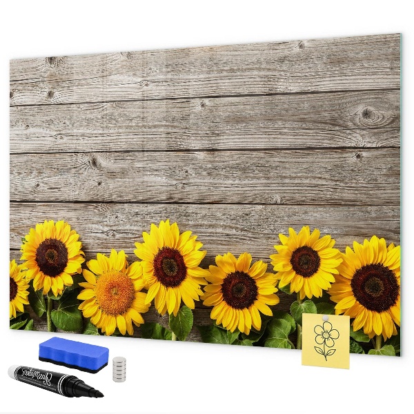 Pizarra magnética de pared con rotulador Tablero creativo con forma de girasol