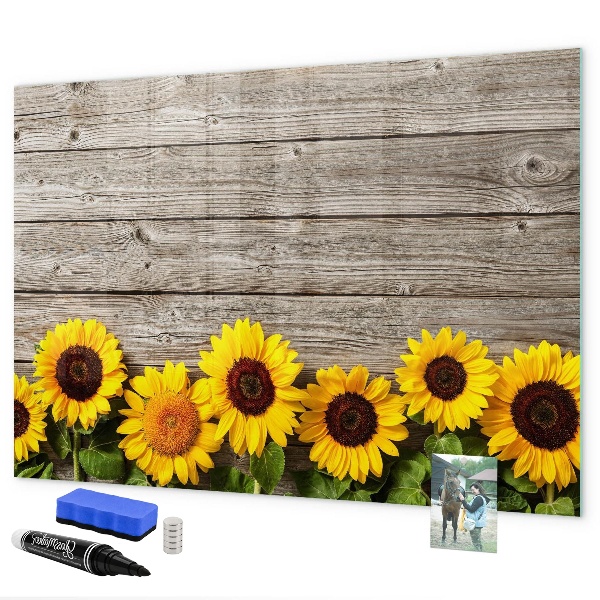 Pizarra magnética de pared con rotulador Tablero creativo con forma de girasol