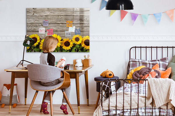 Pizarra magnética de pared con rotulador Tablero creativo con forma de girasol