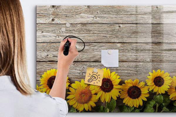 Pizarra magnética de pared con rotulador Tablero creativo con forma de girasol