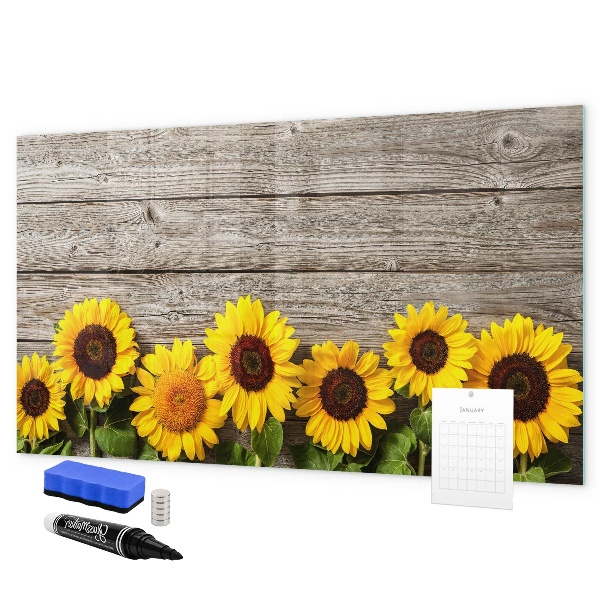 Pizarra magnética de pared con rotulador Tablero creativo con forma de girasol