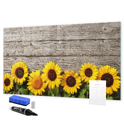 Pizarra magnética de pared con rotulador Tablero creativo con forma de girasol