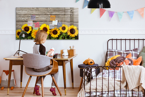 Pizarra magnética de pared con rotulador Tablero creativo con forma de girasol