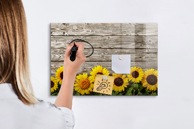 Pizarra magnética de pared con rotulador Tablero creativo con forma de girasol
