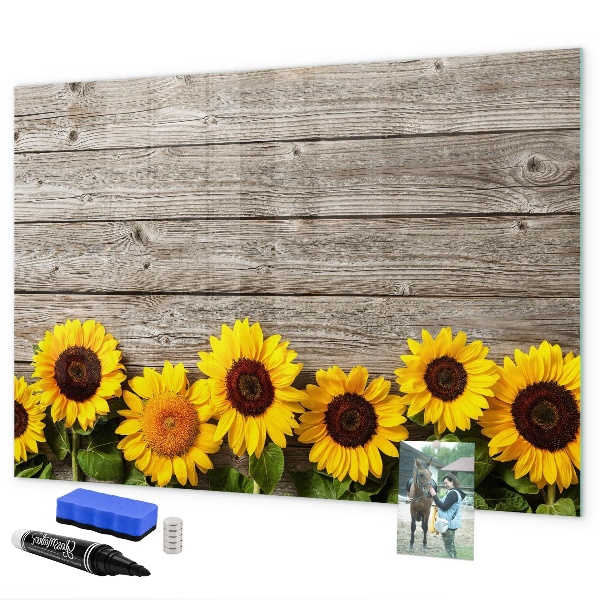 Pizarra magnética de pared con rotulador Tablero creativo con forma de girasol