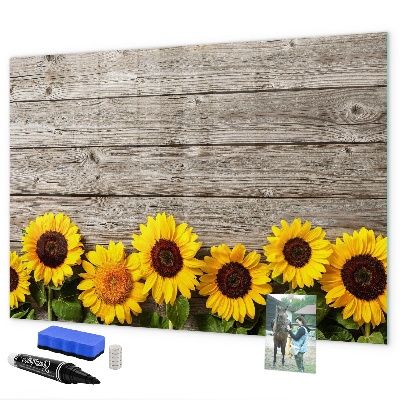 Pizarra magnética de pared con rotulador Tablero creativo con forma de girasol