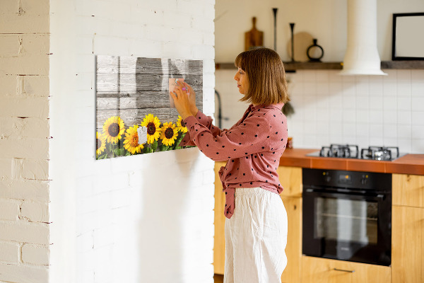 Pizarra magnética de pared con rotulador Tablero creativo con forma de girasol
