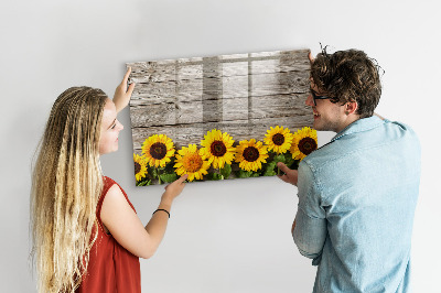 Pizarra magnética de pared con rotulador Tablero creativo con forma de girasol
