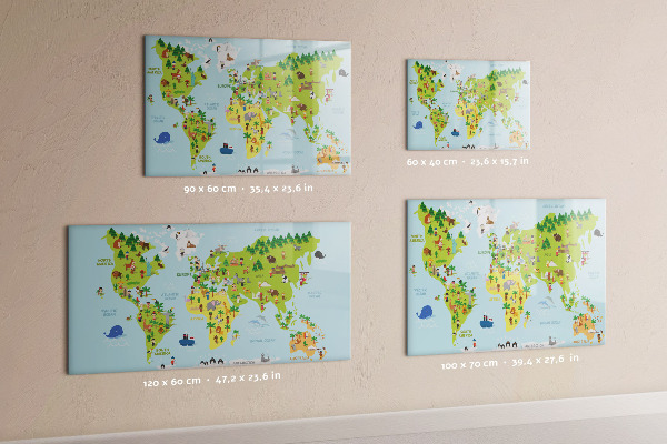 Pizarra magnética de pared con rotulador Mapa interactivo del mundo con fotos