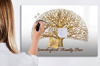 Pizarra borrable de cristal con imanes Árbol genealógico con espacio para fotos